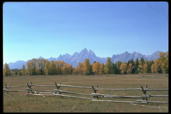 028085 Field In Fall With Wooden Fence A4 Photo Print