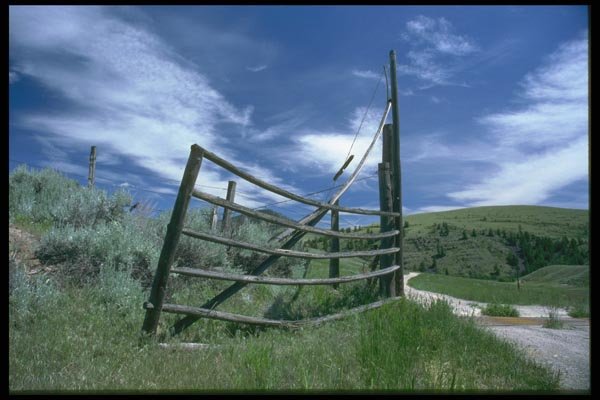 028087 Wooden Gate To Pasture Land A4 Photo Print