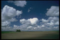 028088 Farm Land Under Fluffy Clouds A4 Photo Print