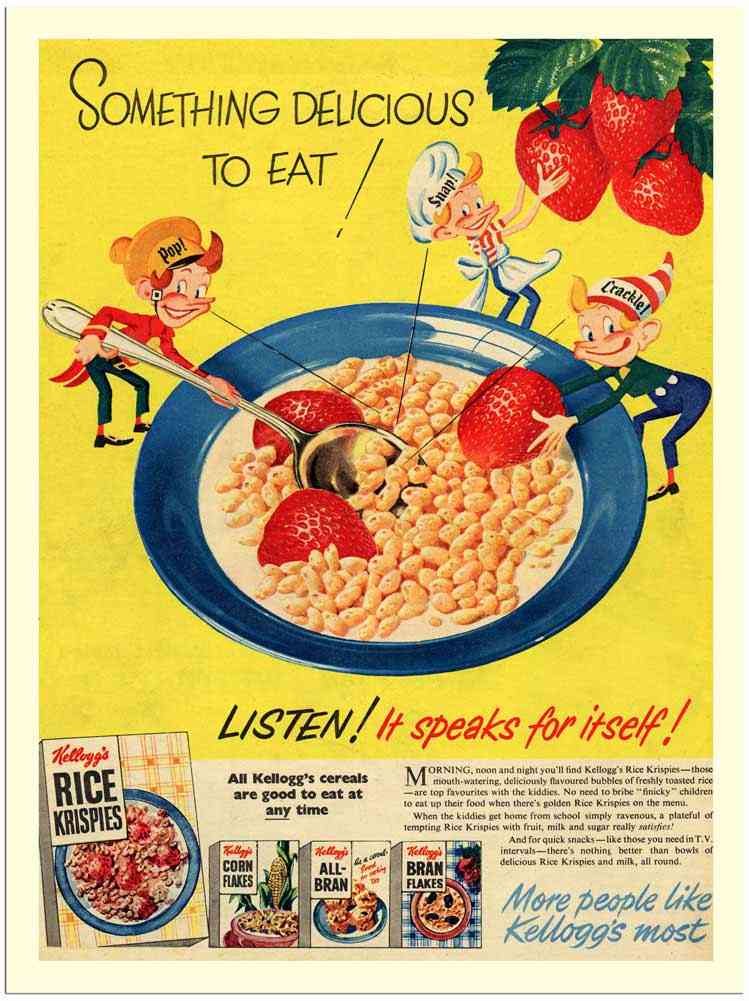 03 19 Kelloggs Snap Crackle Pop 1 1950S advert A4 Photo Print