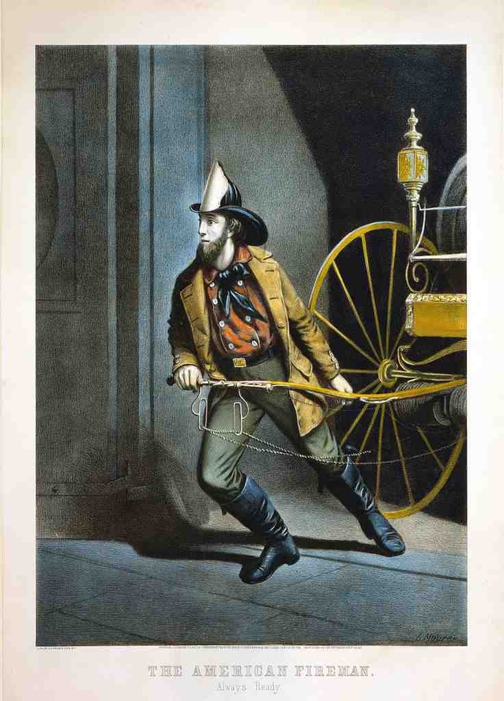 03 Fire Fighting 1858 Always Ready Vintage A4 Photo Print