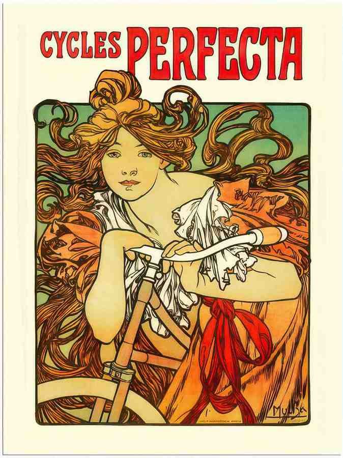 03 cycles perfecta alphonse mucha 1 Vintage Advert A4 Photo Print