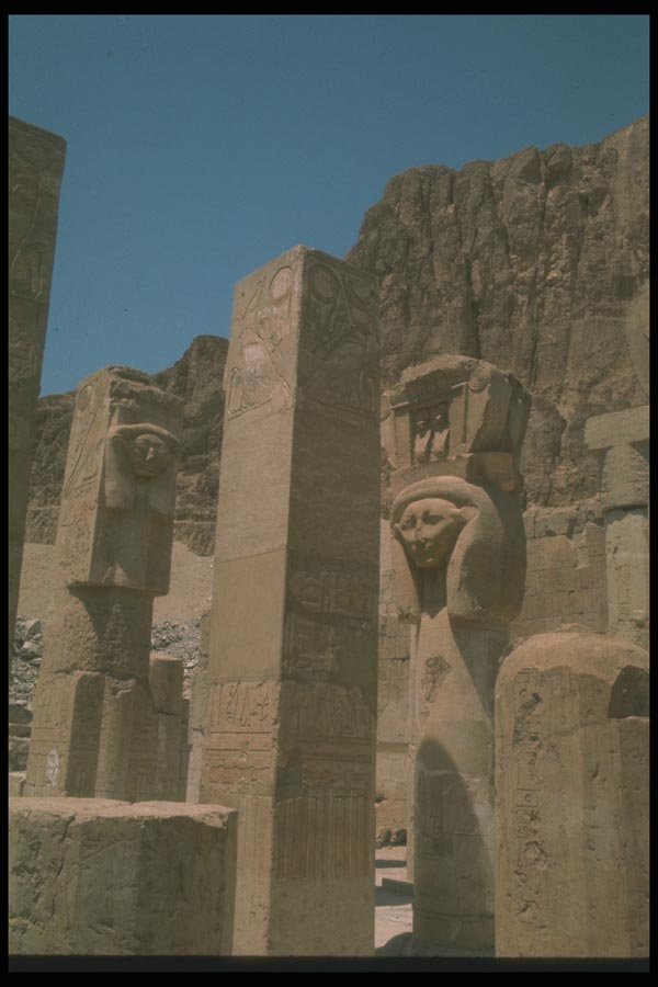 030071 Hathor Columns, Deir El Bahri A4 Photo Print