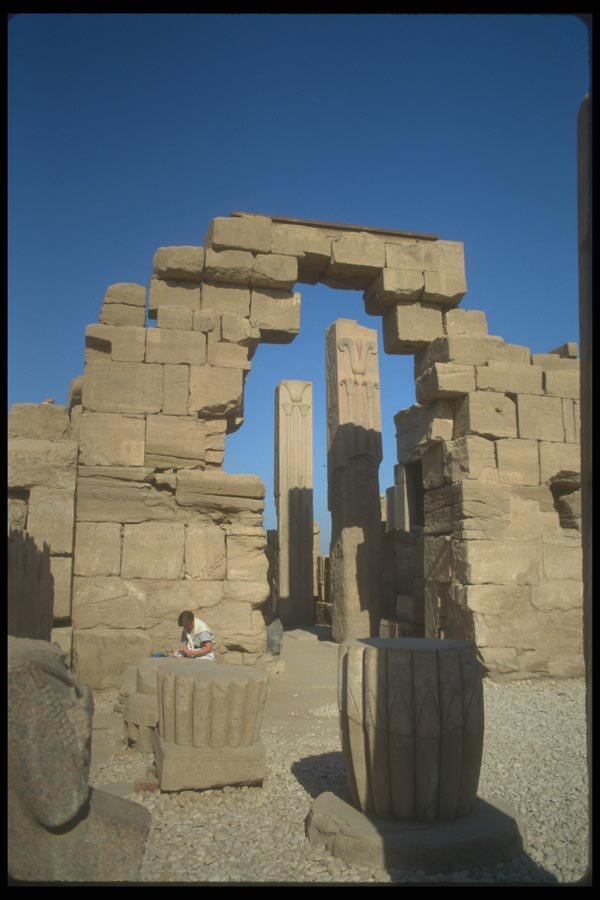 030075 Lilly And Papyrus Columns, Karnak A4 Photo Print