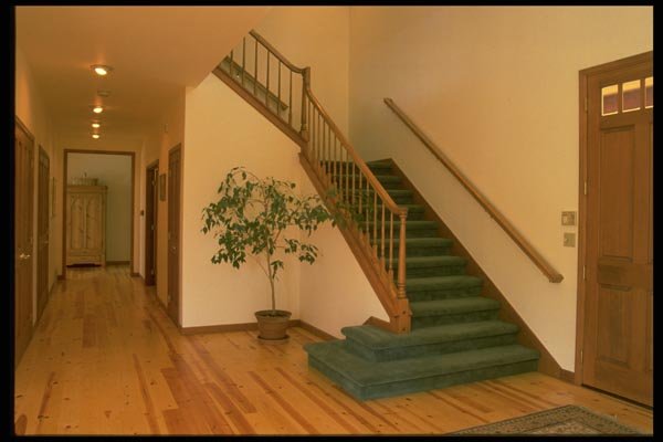 031001 Hardwood Floored Hallway With Staircase A4 Photo Print