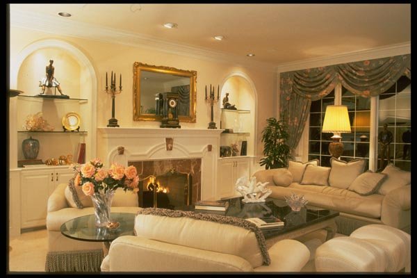 031008 White Sitting Room, Arched Shelves A4 Photo Print