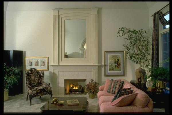 031012 Classic White Fireplace, Mirrored A4 Photo Print