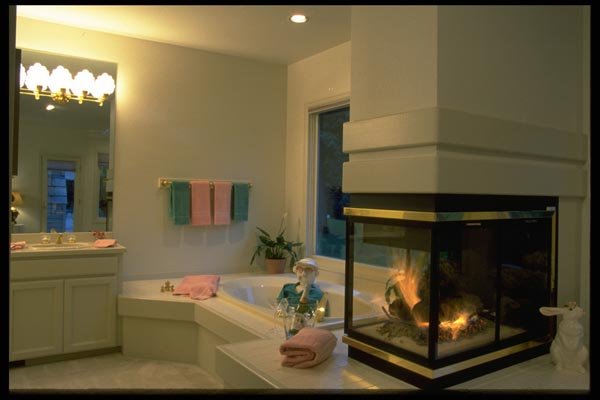 031026 Bathroom With Fireplace A4 Photo Print