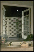 031028 Bathtub, French Doors And Latticed Panel A4 Photo Print