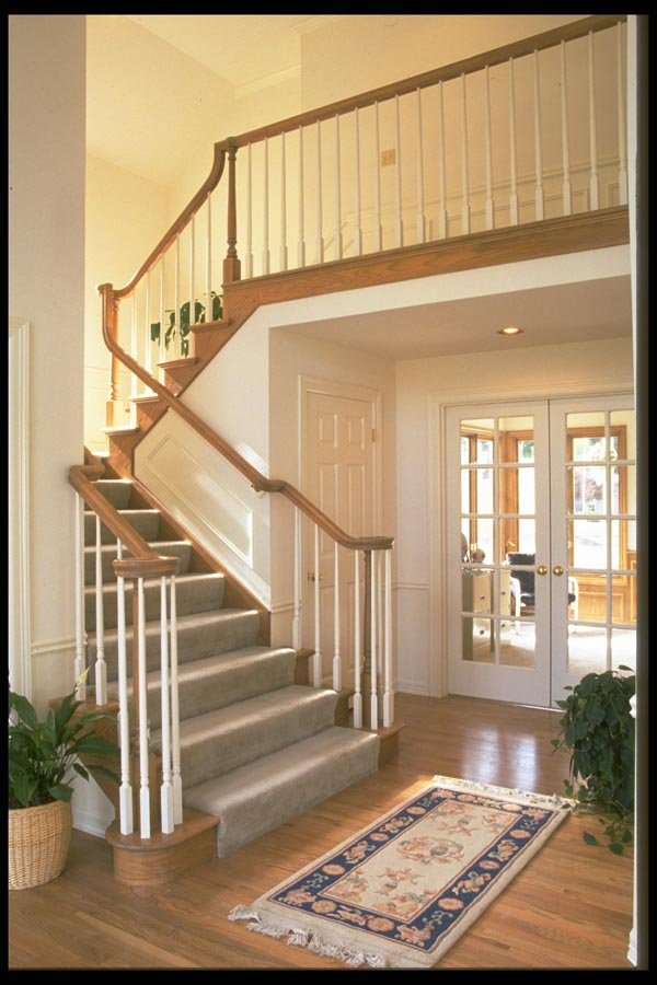 031035 Spindled Staircase, Double Paned Doors A4 Photo Print