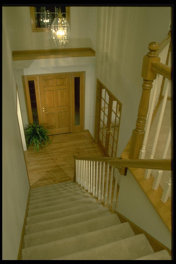 031039 Looking Down Stairway To Front Door A4 Photo Print