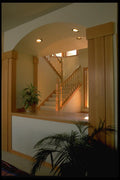 031040 View Of Stairway Through Wall Opening A4 Photo Print
