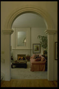 031043 Arched Entry To Living Room With Fireplace A4 Photo Print