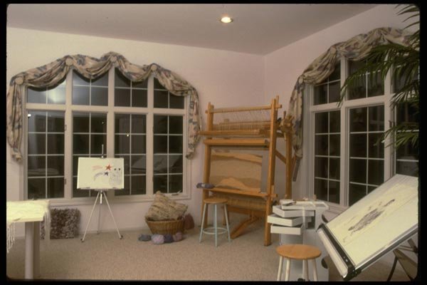 031062 Hobby Room, Loom And Arched Windows A4 Photo Print