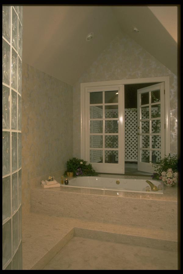 031092 Marble Bathtub, Latticed Terrace A4 Photo Print