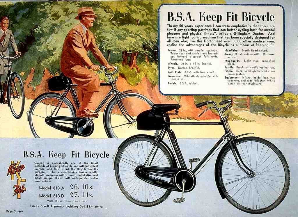 032 Bsa Keep Fit Bicycle Vintage A4 Photo Print