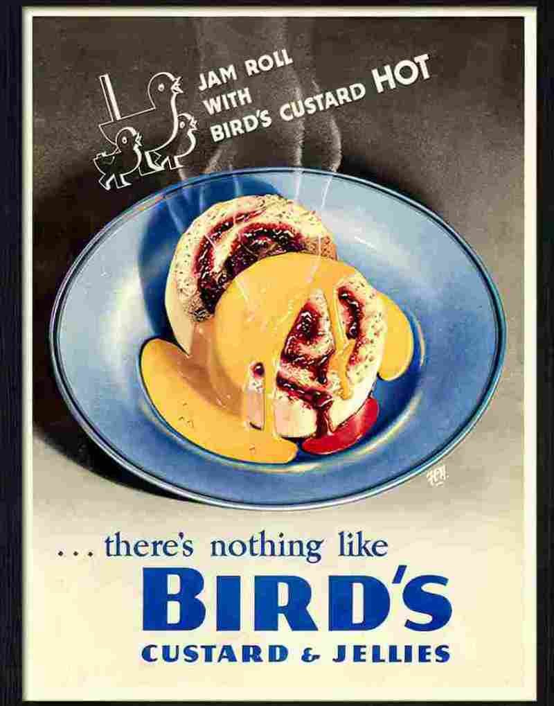 032 birds custard 1940s Advert A4 Photo Print