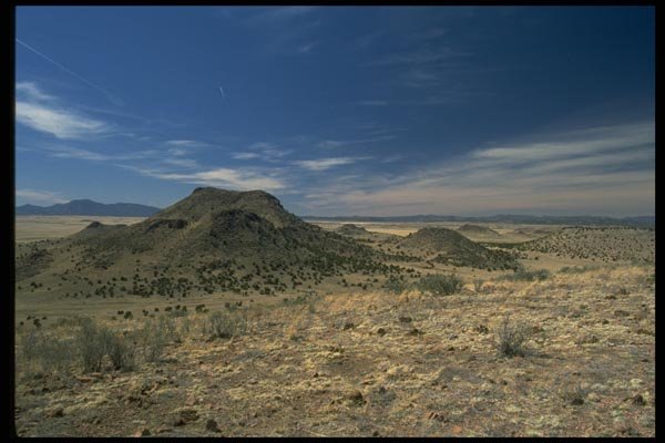 032000 Scattered Hillocks, Dry Vegetation A4 Photo Print