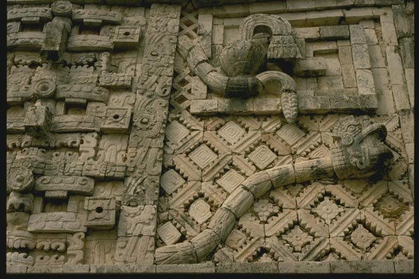 033007 Rattlesnake Sculpture On Nunnery, Uxmal A4 Photo Print
