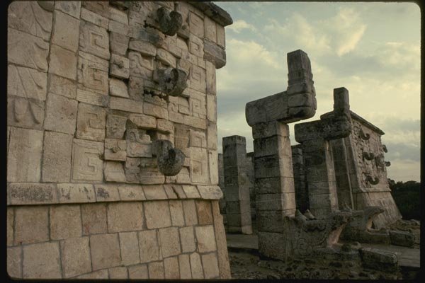 033027 Chac Long Nosed Rain God On Temple Of Warriors A4 Photo Print
