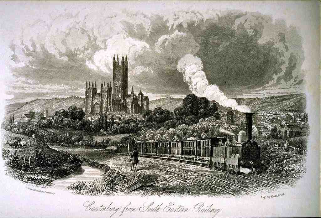 036 Canterburyfrom South Eastern Railway Vintage A4 Photo Print