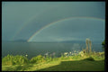 036062 Rainbow On Mokoia Island, Lake Rotorua, North Island A4 Photo Print