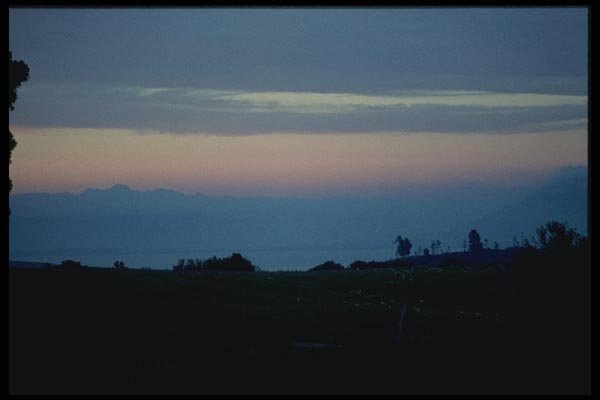 036090 Soft Evening Over Rotorua, North Island A4 Photo Print