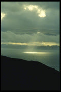 036094 Sunrays, Hauraki Gulf, North Island A4 Photo Print