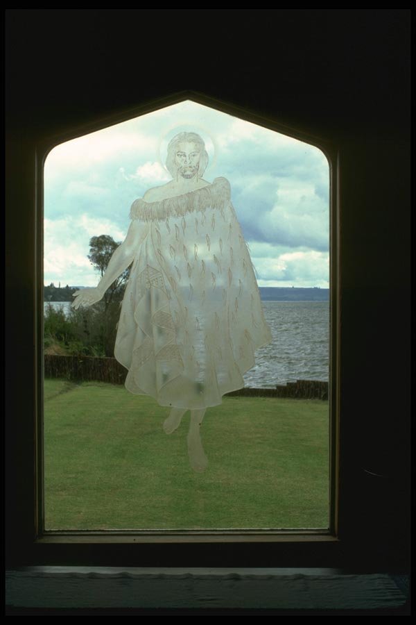 036124 St. Faith's Anglican Church Window, Rotorua A4 Photo Print