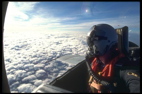 037004 F 18 Pilot In Flight A4 Photo Print