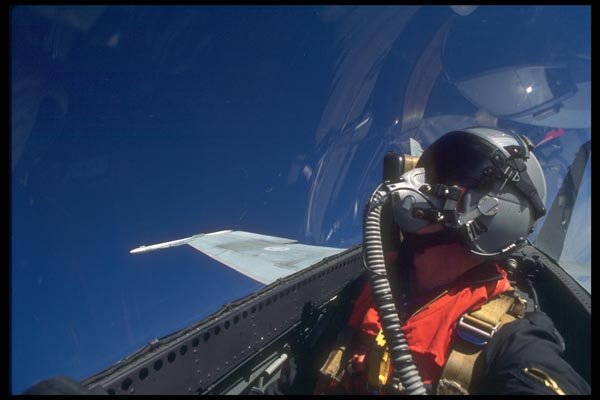 037005 F 18 Pilot In Flight A4 Photo Print