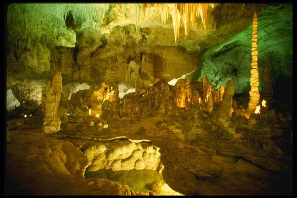 038025 Lighted Interior Of Carlsbad Caverns National Park A4 Photo Print