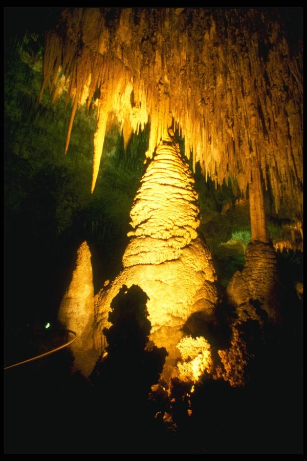 038027 Lighted Interior Of Carlsbad Caverns National Park A4 Photo Print