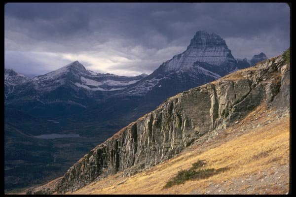 038038 Autumn Storm Clouds Glacier Lake National Park A4 Photo Print