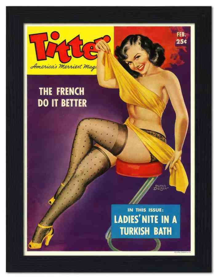 039K titter glamour magazine cover 2 Vintage Advert A4 Photo Print