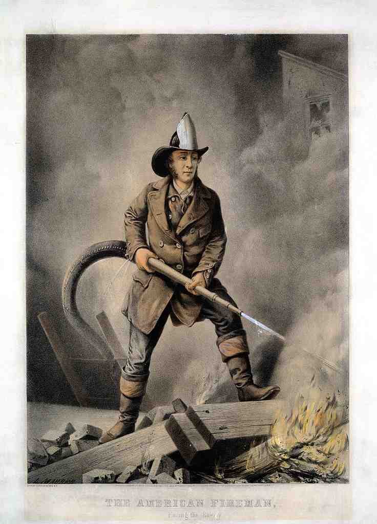 04 Fire Fighting Facing Enemy Vintage A4 Photo Print