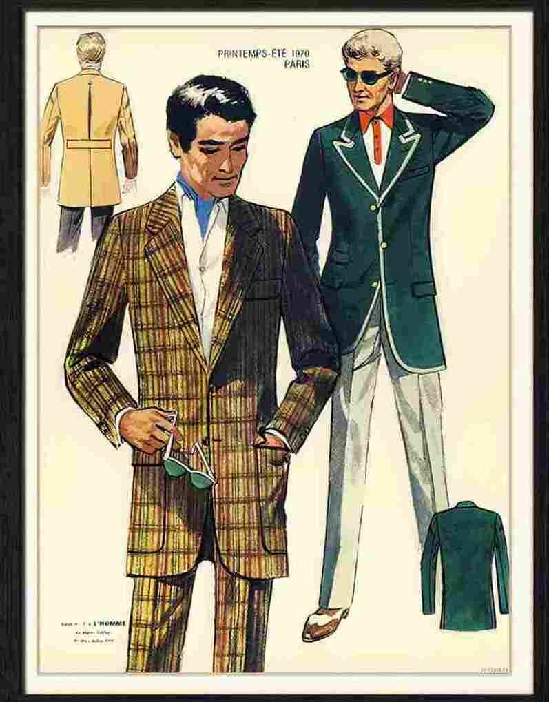 04 fashion 1970 menswear paris Advert A4 Photo Print