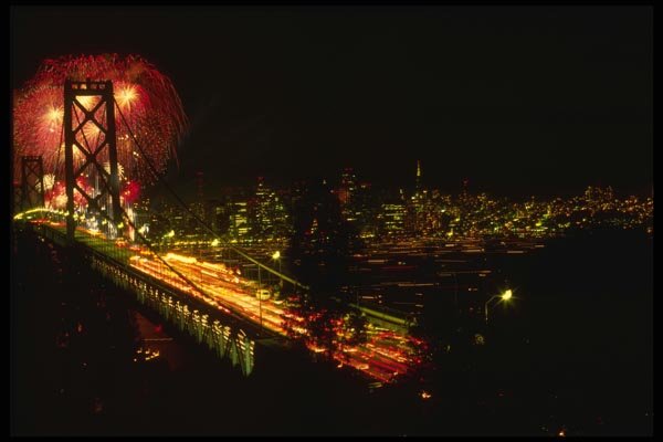 040003 Red Burst With Traffic A4 Photo Print