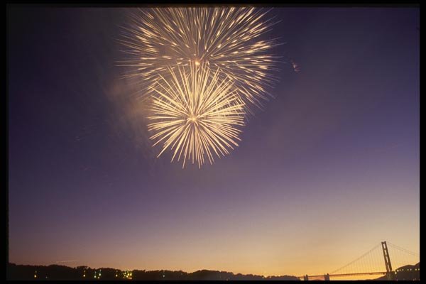 040073 White Fire, Golden Gate Bridge A4 Photo Print