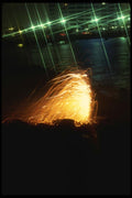 040076 Volcano In Green Light A4 Photo Print