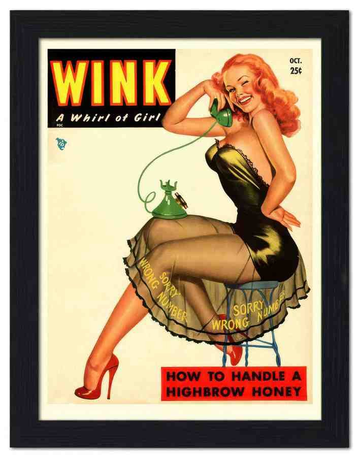 042 wink glamour magazine cover 2 Vintage Advert A4 Photo Print