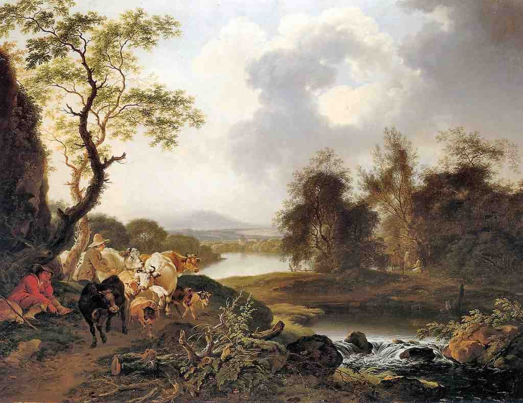 043 Ferdinand Kobell Flusslandschaft 1777 Vintage A4 Photo Print