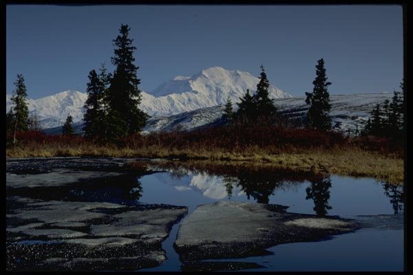 044008 Mt. McKinley From Nugget Pond A4 Photo Print