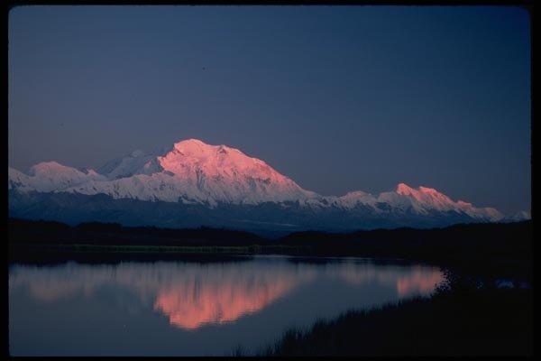 044026 Sunset, Mt. Mc Kinley From Reflection Pond A4 Photo Print