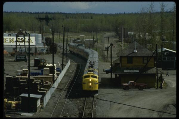 044050 Train Entering Station At Nenana A4 Photo Print