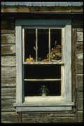 044076 Windows With Lamp And Dried Flowers A4 Photo Print