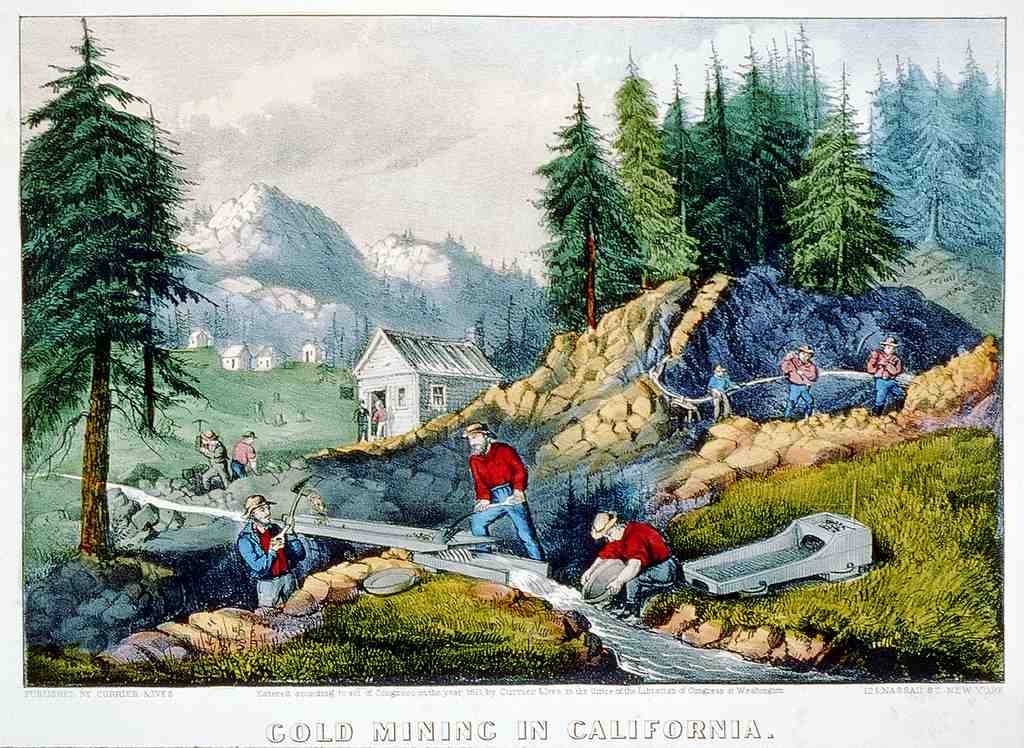045 Gold Mining Vintage A4 Photo Print
