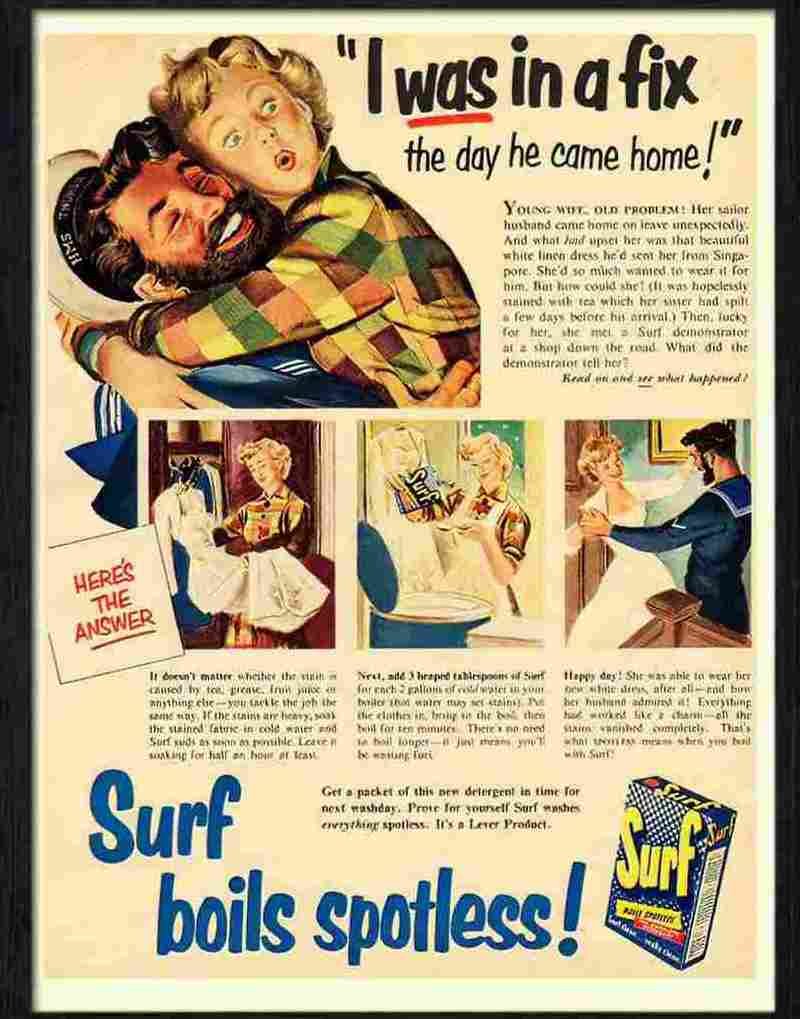 045 surf washing powder 1950s Advert A4 Photo Print
