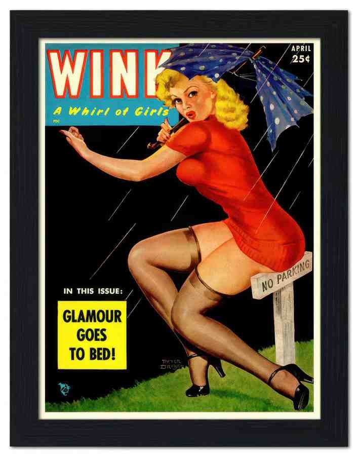 045 wink glamour magazine cover 2 Vintage Advert A4 Photo Print