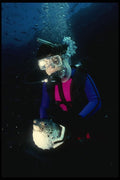 045099 Diver, Porcupine Fish, Soccoro Island A4 Photo Print
